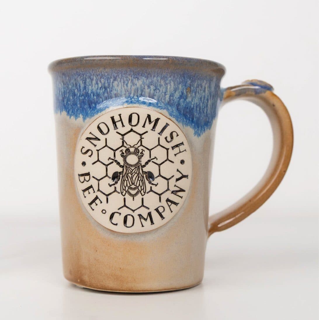 Blue Dune glaze on a custom mug