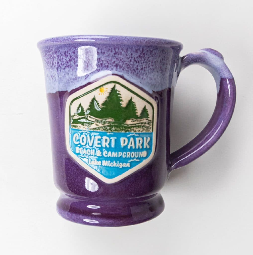 Frosted Violet glaze on a custom mug