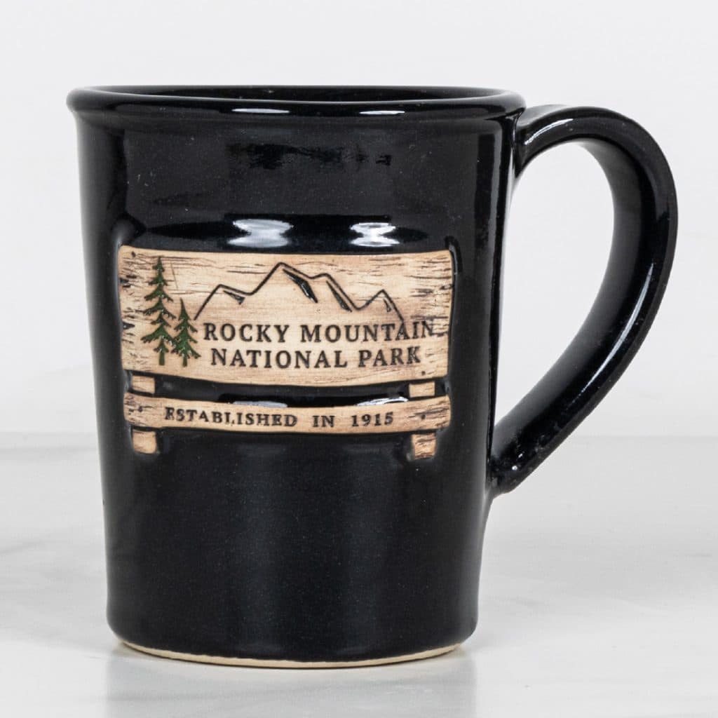 Obsidian glaze on a custom mug