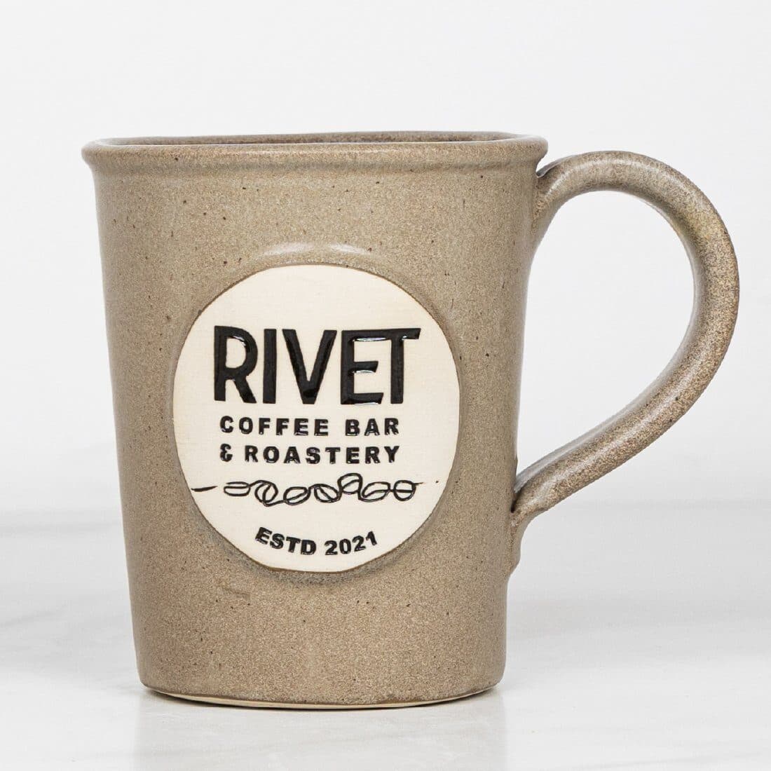 Sand glaze on a custom mug