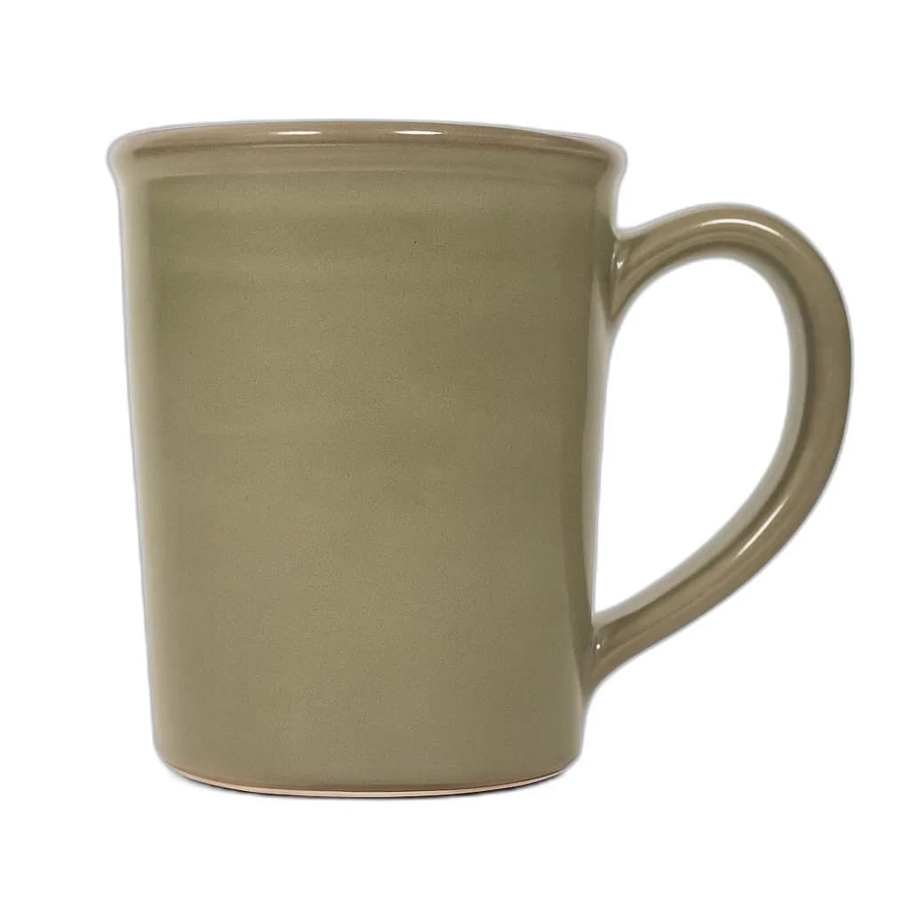 Olive glaze on a plain mug