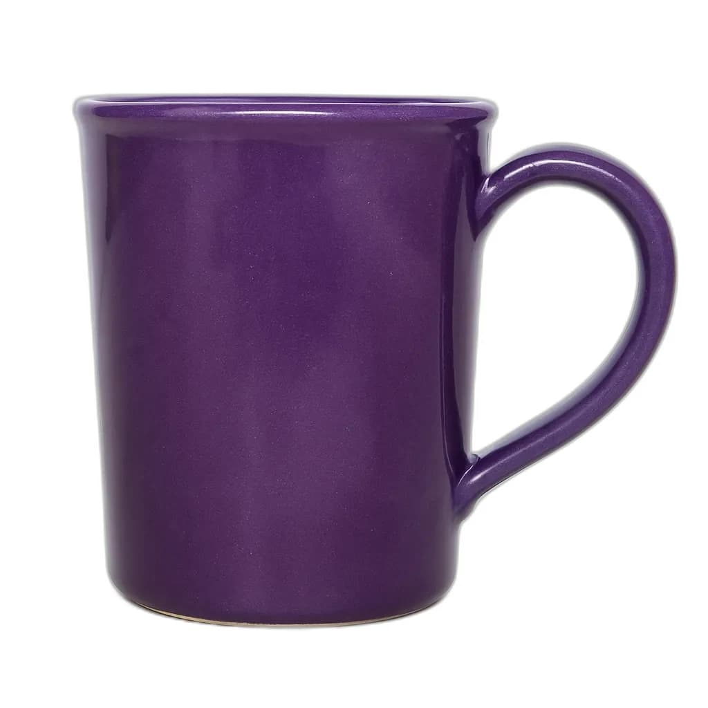Violet glaze on a plain mug