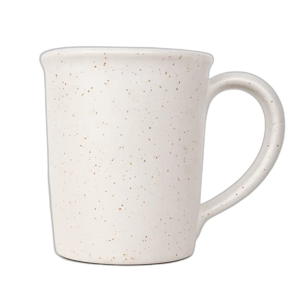 White Speckle glaze on a plain mug
